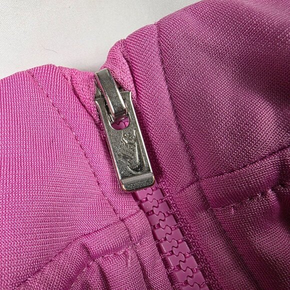 Nike Full Zip Track Jacket Girls 3T Pink White Logo Lightweight Activewear - Picture 6 of 10